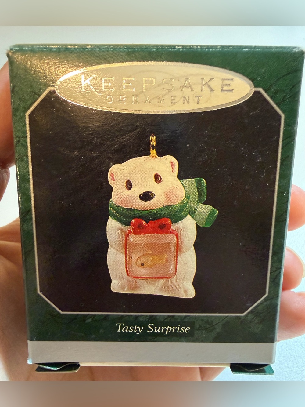 Vtg 1998 Hallmark Keepsake Miniature Ornament "Tasty Surprise" Polar Bear w/ Box